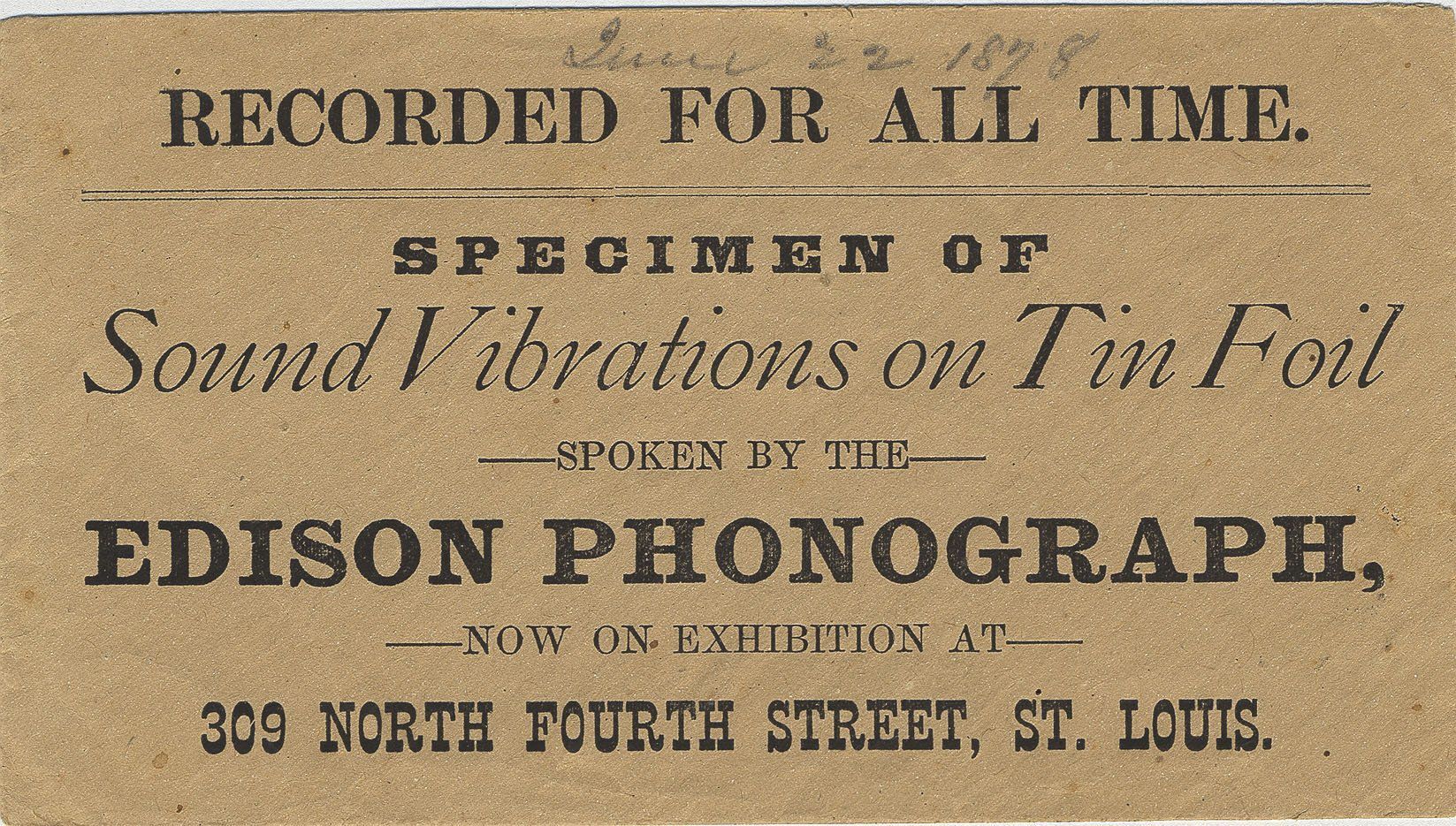 Advertisement touting Thomas Edison's appearance in St. Louis